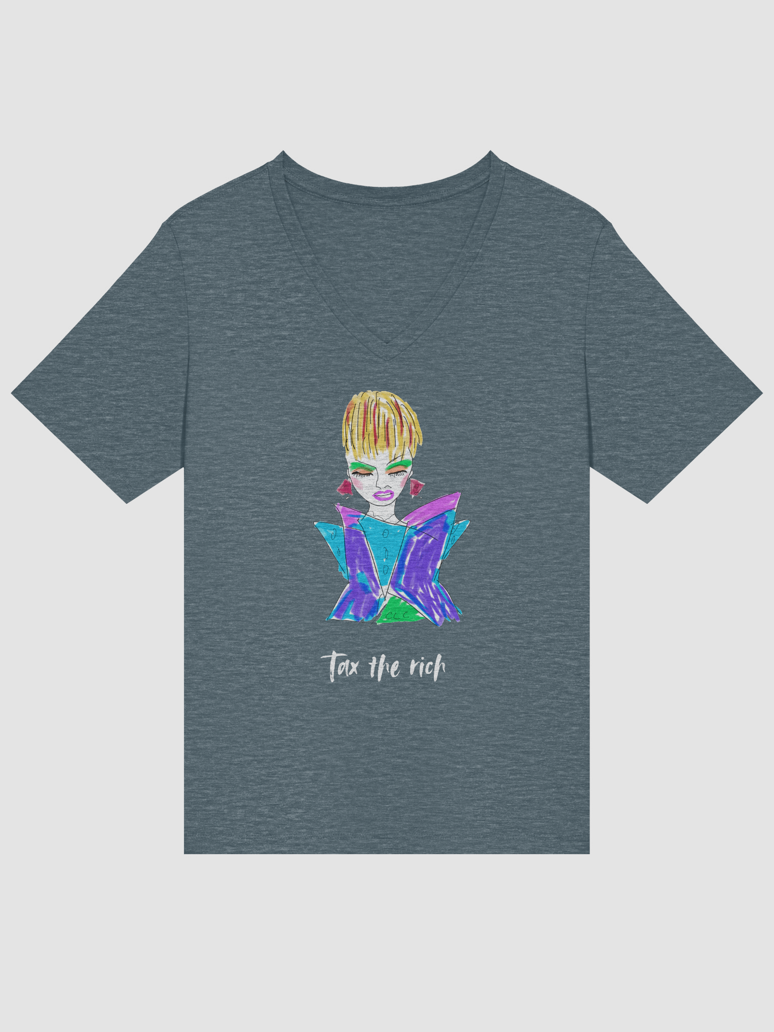 Tax The Rich Relaxed V-Neck product image (9)