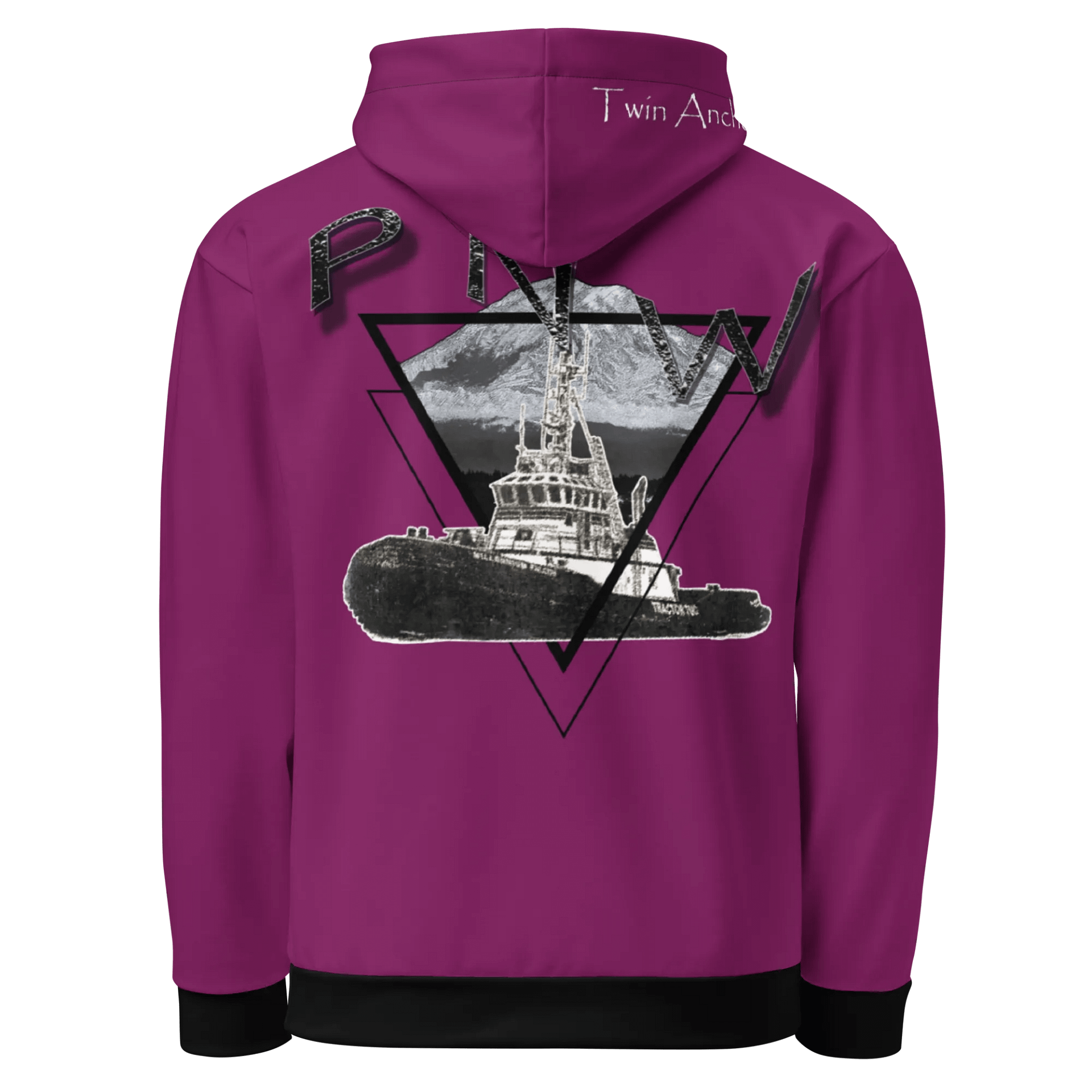 Eggplant Red Triangle-Mt Raine- PNW Millennium Tug Hoodie product image (1)
