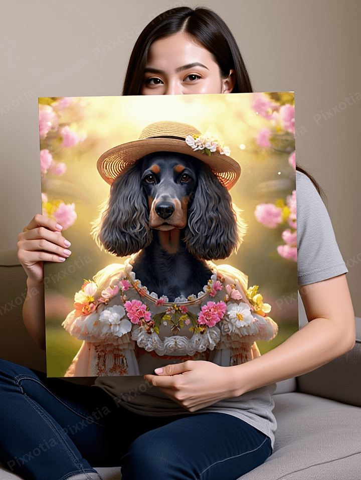 Custom Pet Portrait – Dog or Cat Digital Art in Royal or Floral Style product image (1)