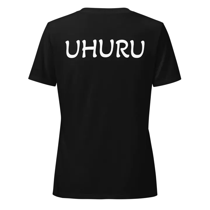 Uhuru - Women's Black Africa Pattern Tee product image (2)