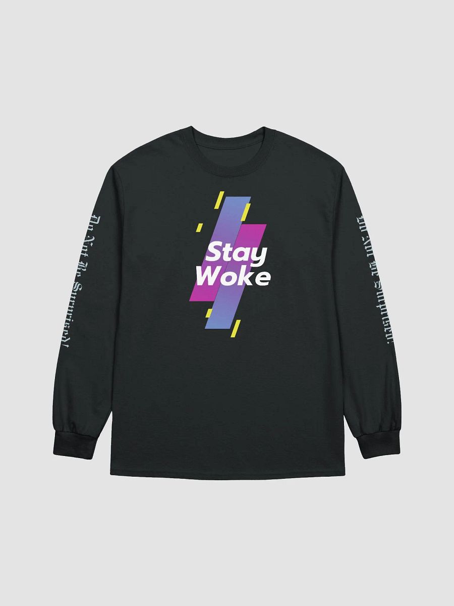 Stay Woke Long Heavy Sleeved Tees Desinged by Anopa Silver product image (1)