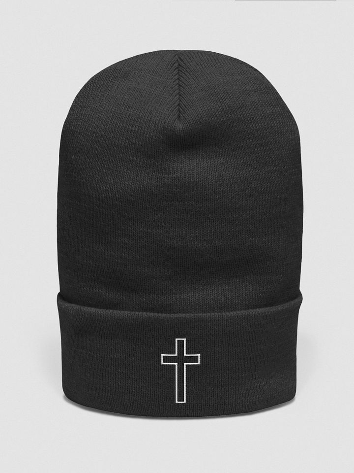 Black Cross Beanie product image (1)
