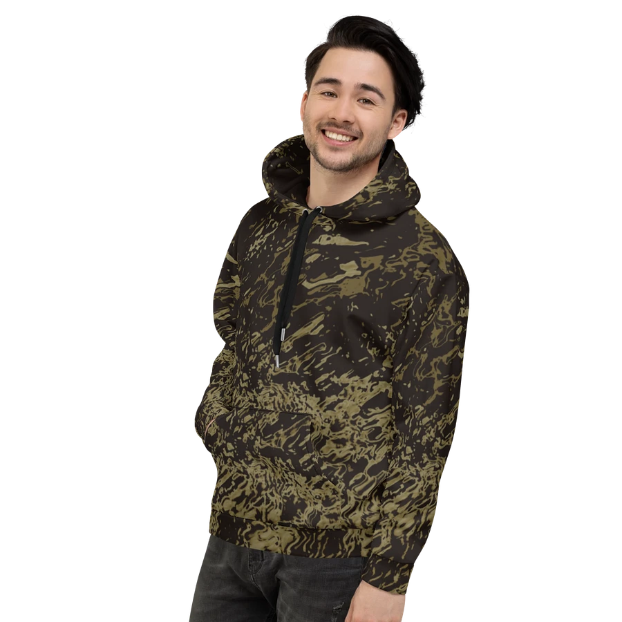 Abstract Brown and Black Marble Effect Unisex All Over Print Hoodie product image (14)