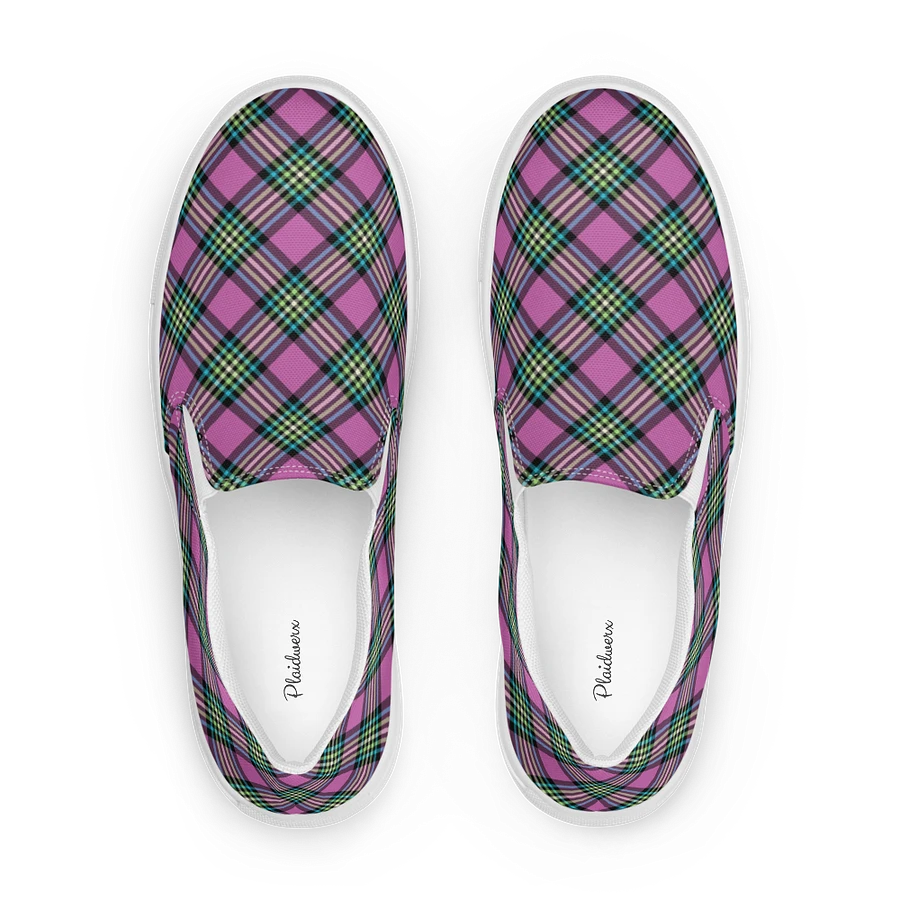 Purple Orchid and Turquoise Plaid Women's Slip-On Shoes product image (1)