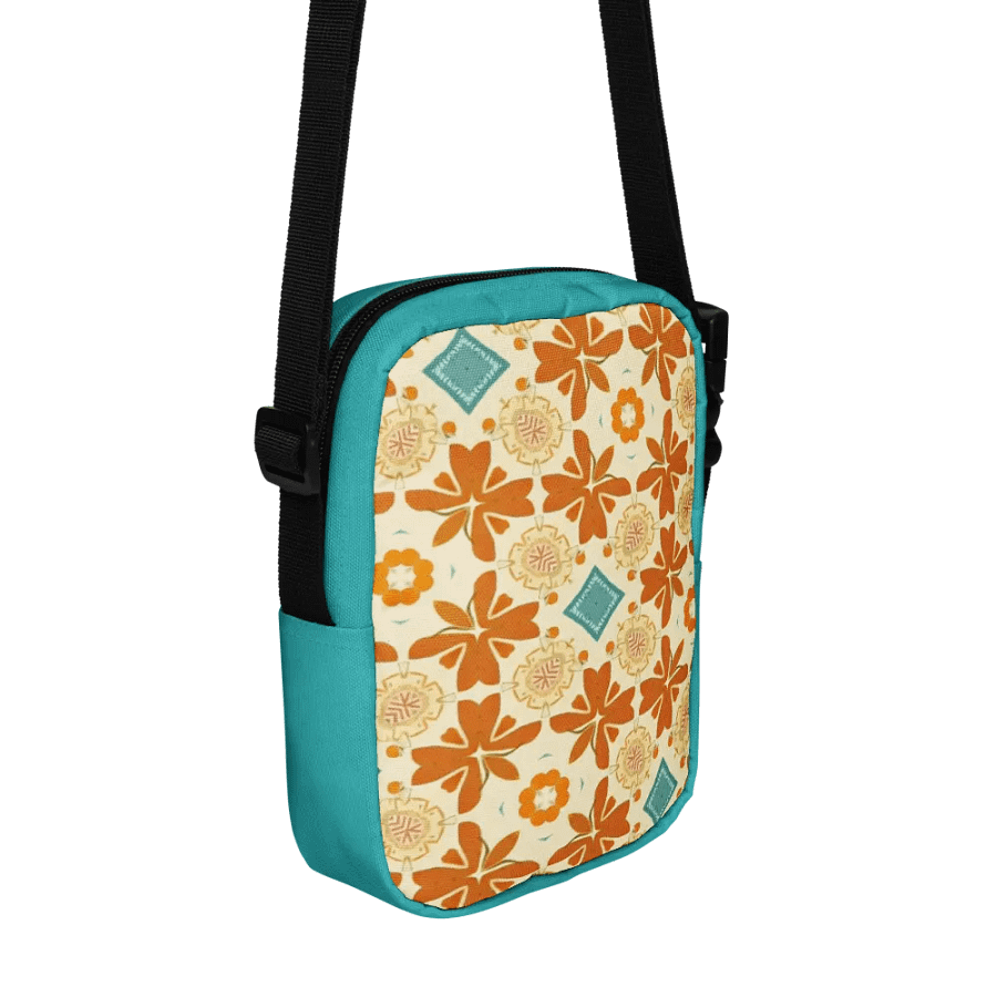 Teal, Orange and Tan Boho Crossbody Bag – Two-Pattern Style product image (6)