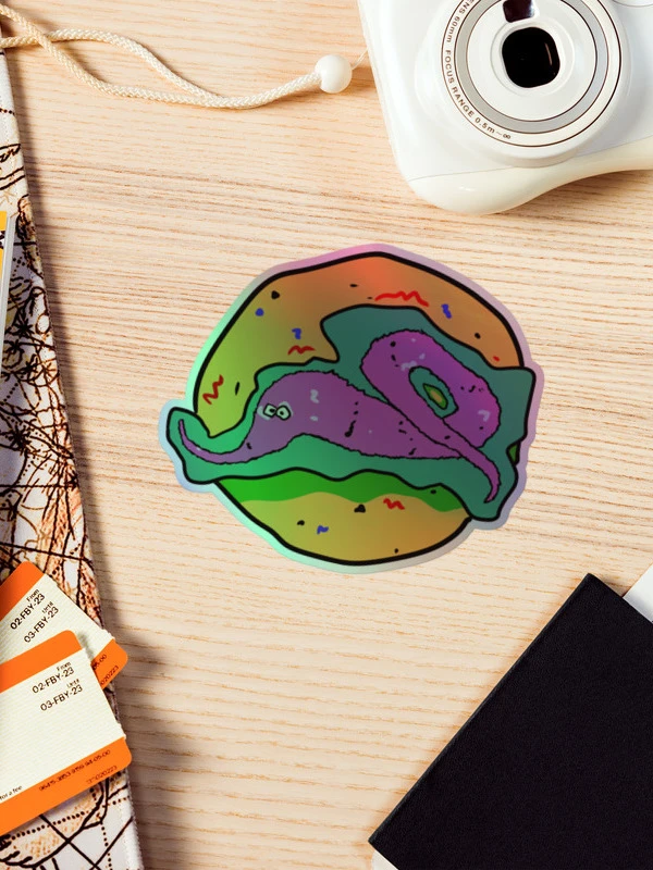 Vaporworm holographic stickers product image (1)