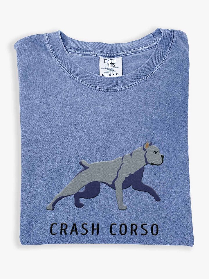 Crash Corso T-Shirt(Embroidered) of a Cane Corso(Blue) product image (1)