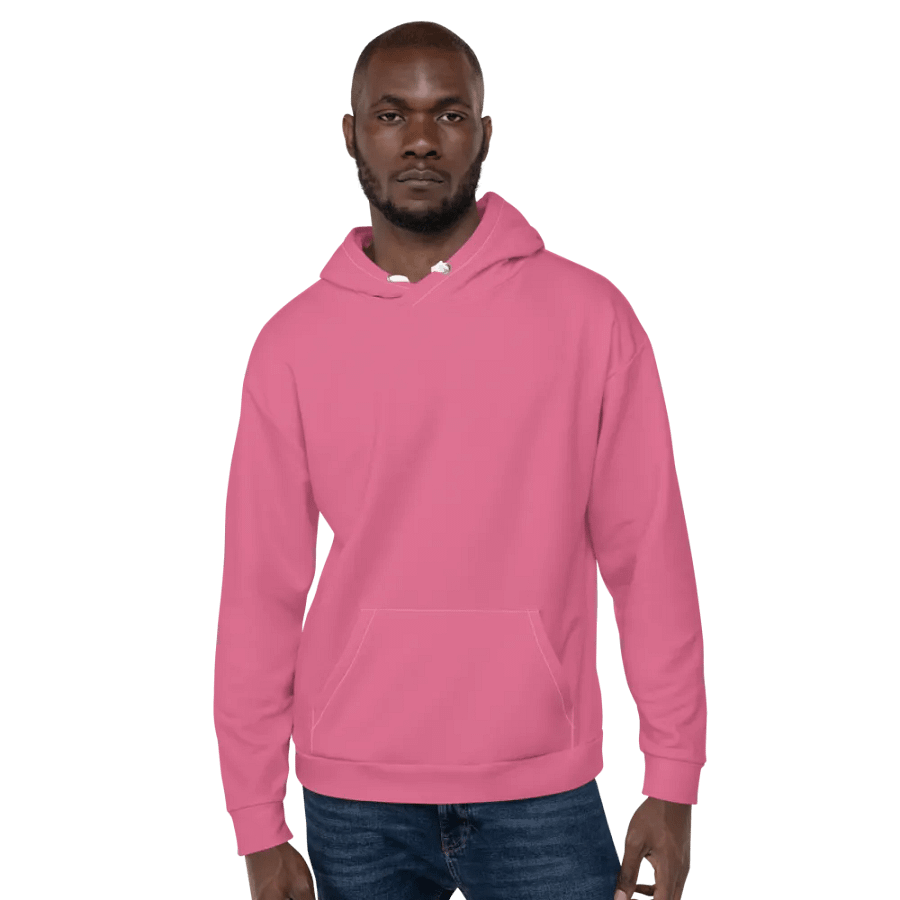 Plain Rosy Blush Pink Soft Summer Unisex Recycled Polyester Heavyweight Premium Hoodie by Treasure Pie product image (7)