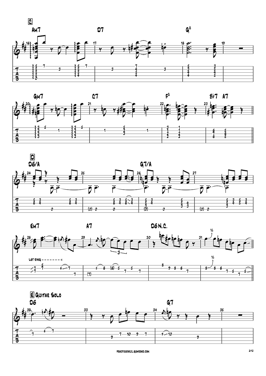 (Transcription PDF) Broadway - Kenny Burrell | 1959 A Night At The Vanguard product image (3)