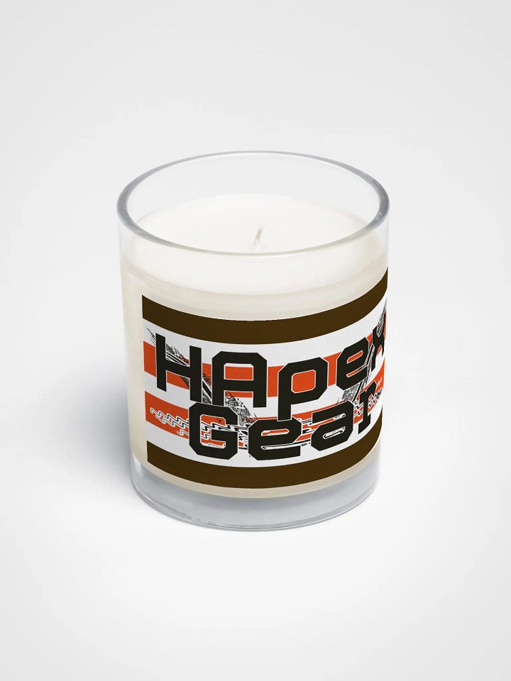 Black HApex Gear Black Logo - Soy Wax Candle In A Clear Glass Jar product image (2)