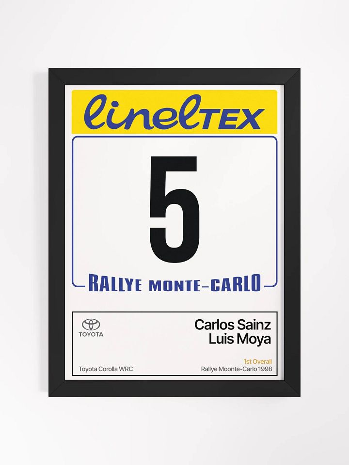 Framed A3 Print / Carlos Sainz / 1998 Rallye Monte-Carlo Number 5 product image (2)