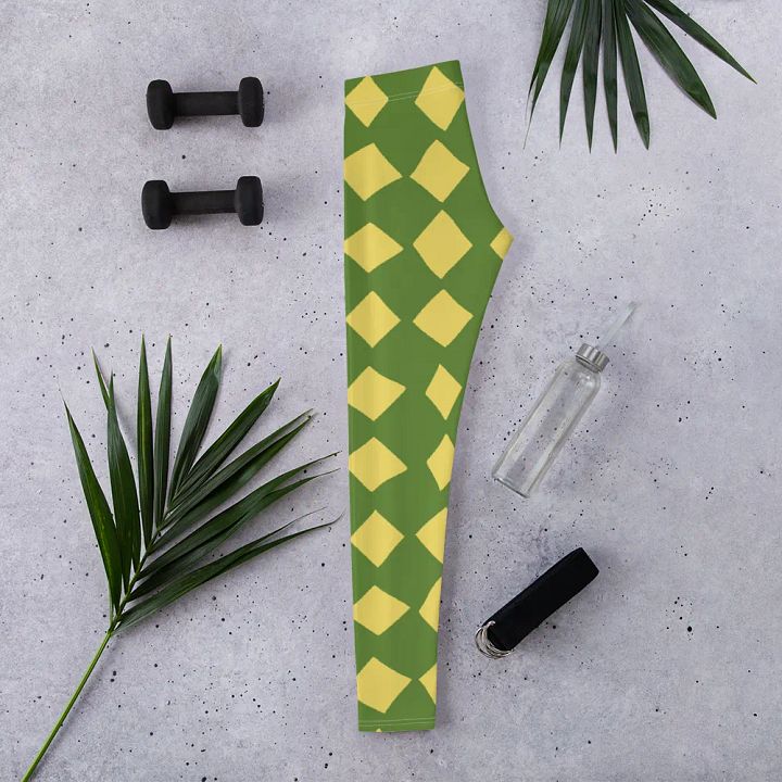 Dynamic Yellow Polygon All-Over Leggings product image (2)