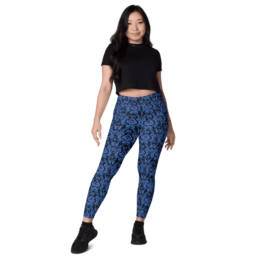 Navy All-Over Print Leggings with Pockets product image (7)