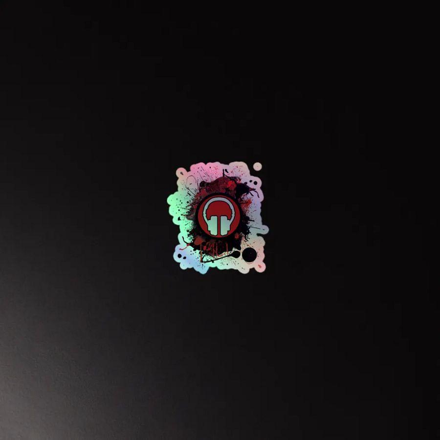 Paint Splat Headphones Holographic Sticker product image (2)