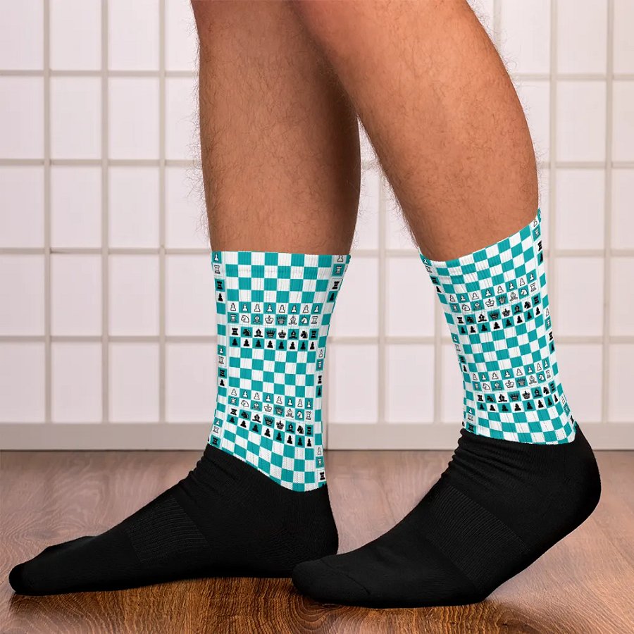 Chessboard Black Foot Socks product image (12)