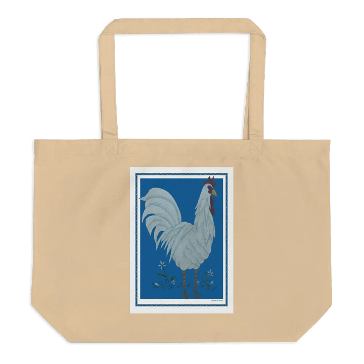 Eco Friendly Tote Bag with Chicken and Blue Background product image (1)