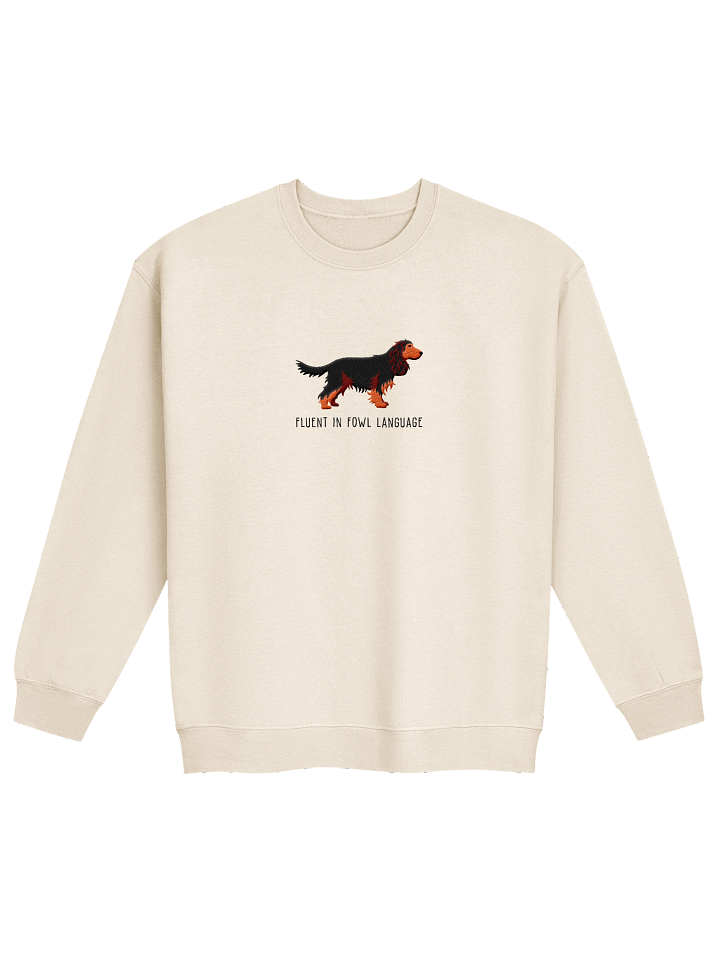 Fluent in Fowl Language Sweatshirt (Embroidered) of an English Cocker Spaniel(Black & Tan, Full Tail) product image (21)