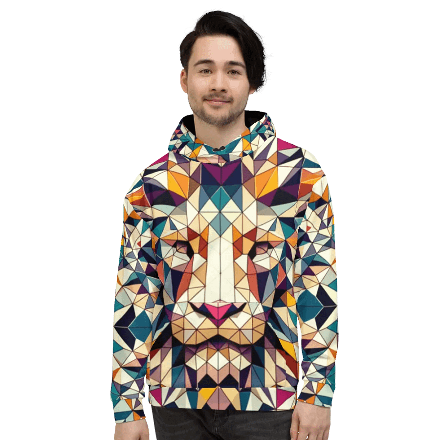Vibrant Mosaic Leo Zodiac Lion Hoodie product image (7)