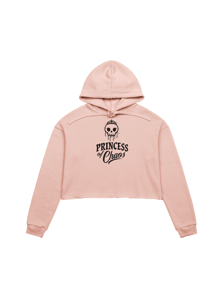 Princess of Chaos Skull Cropped Hoodie - Black Text product image (1)