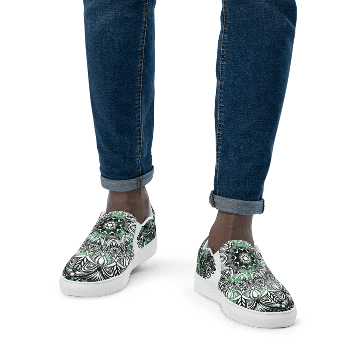 Verdant Oasis Men's Slip-On Canvas Shoes product image (1)