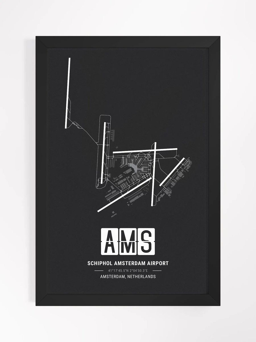 Framed Airport AMS Premium Map On Matt Paper product image (1)