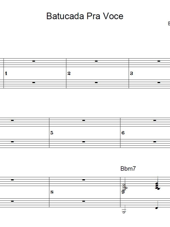 Batucada Pra Voce - Piano sheet music product image (1)