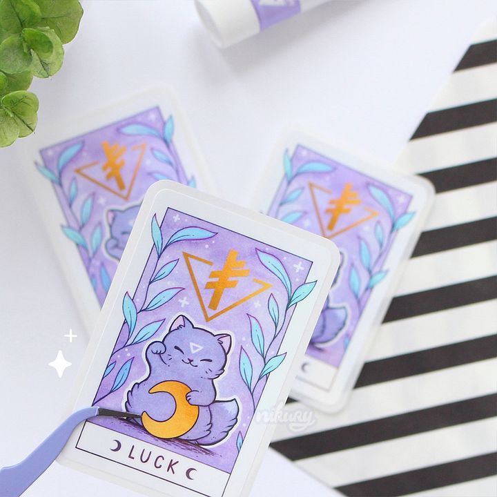 Lucky Moon Cat Sticker product image (1)