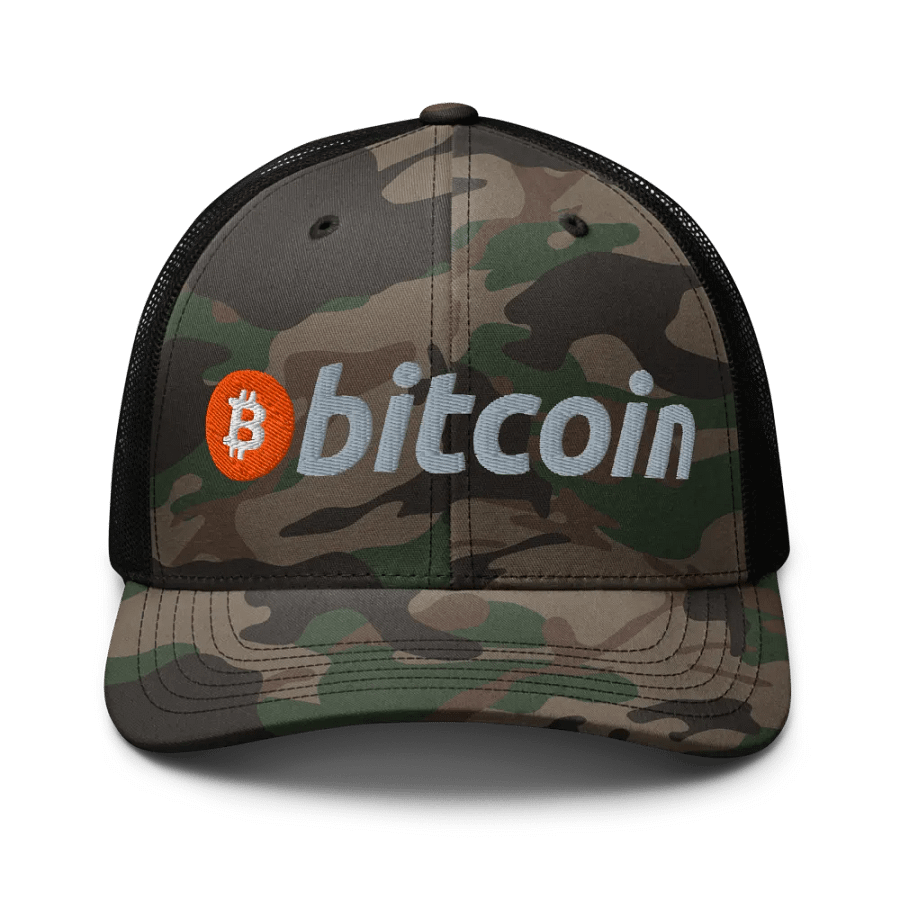 Bitcoin Logo Embroidered Camo Hat product image (1)