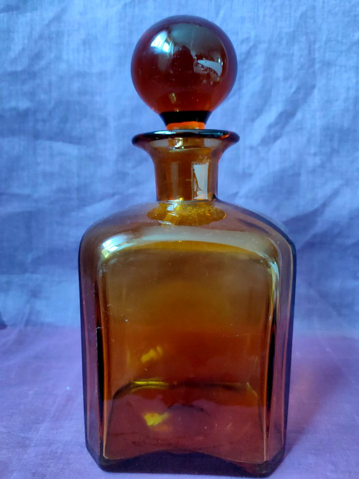 Garrafa quadrada castanha vintage, castanho outono, anos 40 product image (1)