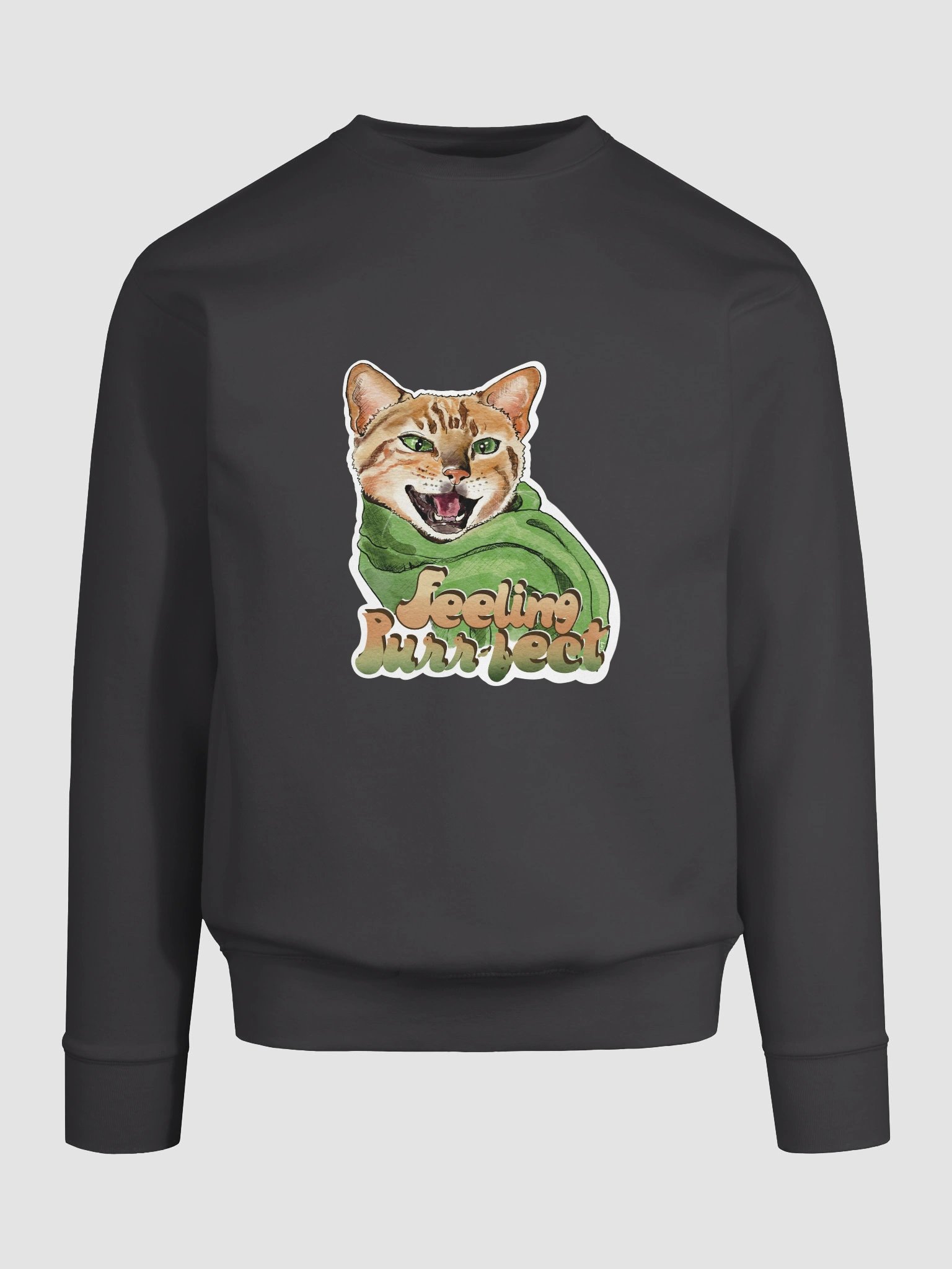 Feeling Purr-fect Cat with a scarf Sweatshirt All colors - Large Print product image (90)