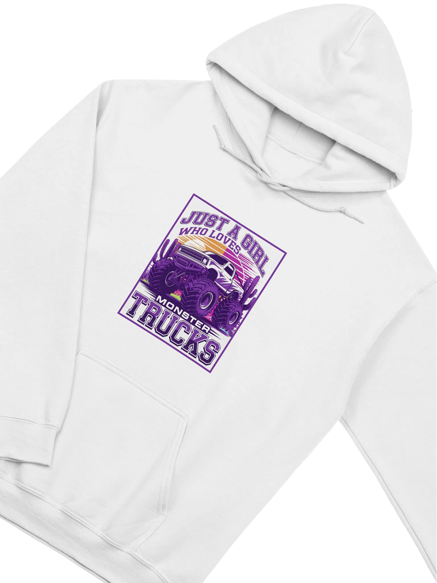 Women "JUST A GIRL WHO LOVES MONSTER TRUCKS" premium pullover hoodie product image (3)