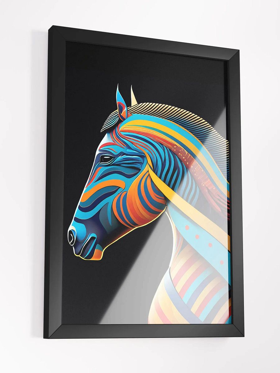 Stylized horse illustration made of coloured ribbons product image (3)