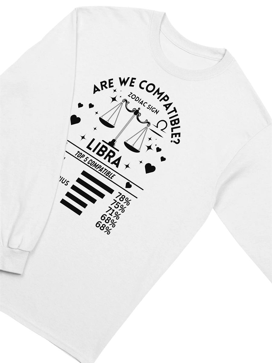 Libra Zodiac Sign Romantic Compatibility - Gildan Ultra Cotton Unisex Long Sleeve T-Shirt - Light Colors product image (3)