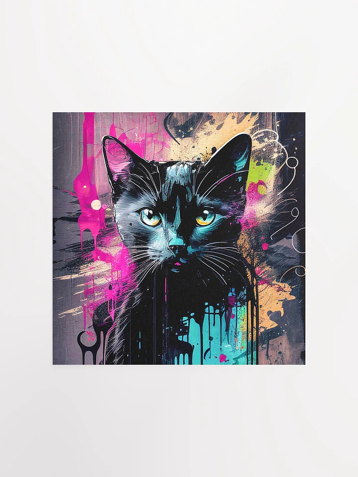 Graffiti Inspired Black Cat Matte Poster product image (1)