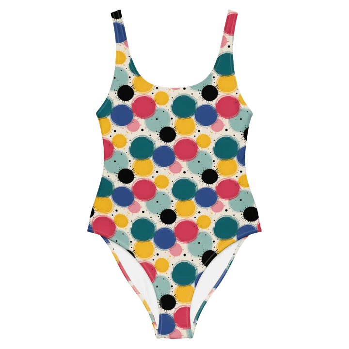 Color Pop One-Piece Swimsuit – Retro Dots & Vibrant Style product image (2)