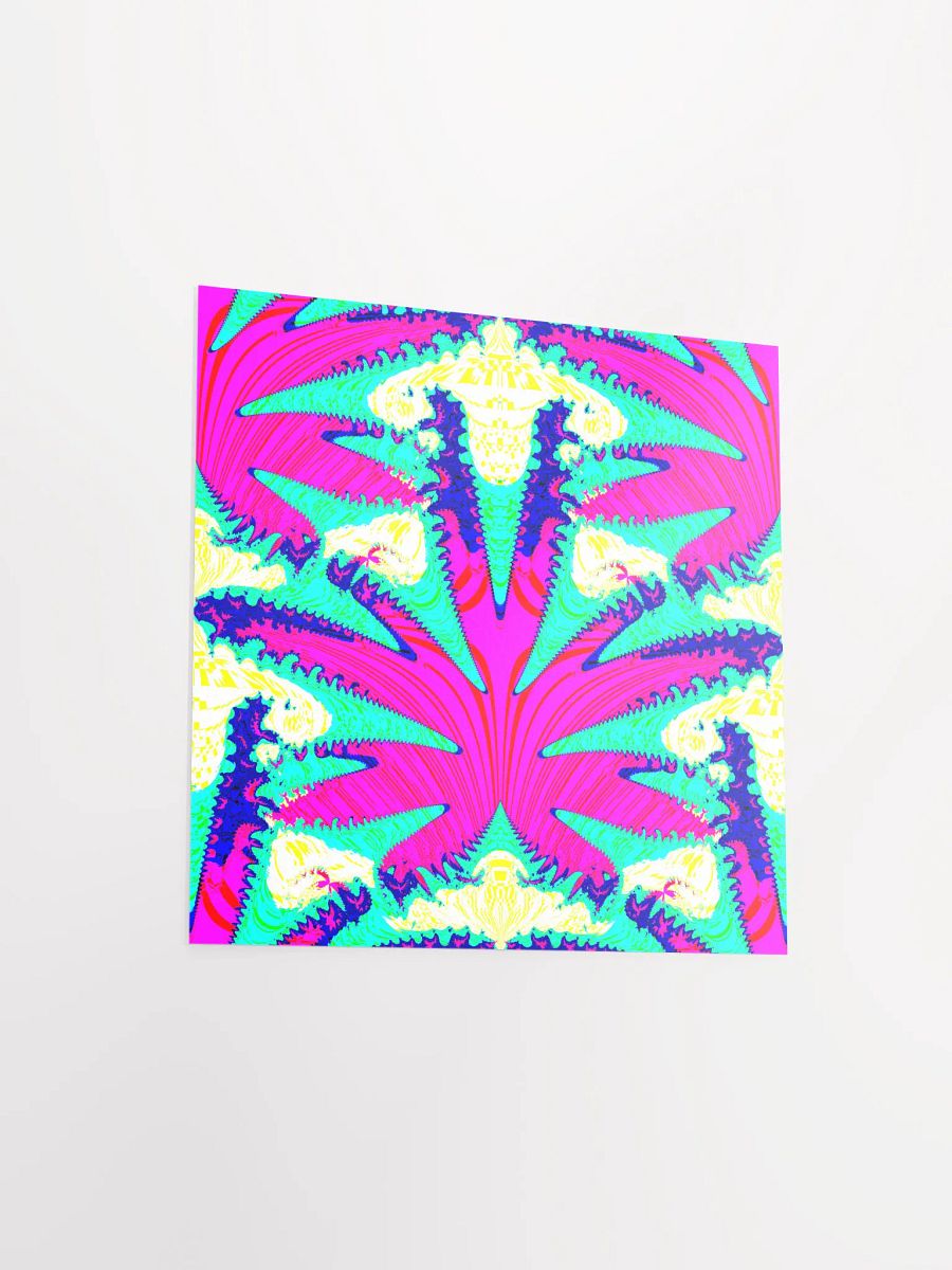 Clowny Cannabis Leaf Stoner Poster, Pink Blue Pot Leaf Print, Twisted Budz 420 Art product image (3)