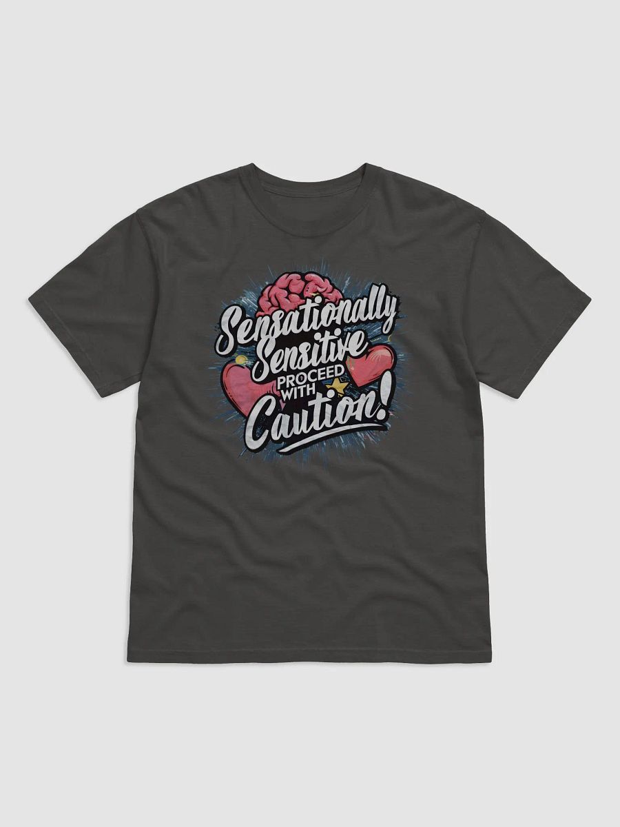 Sensationally Sensitive Proceed With Caution Heavyweight Unisex T-shirt product image (2)