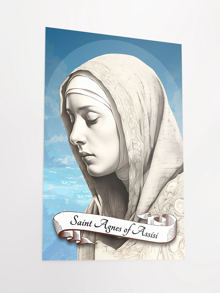 Saint Agnes of Assisi Sister of St Clare, Patron Saint of the Poor Clares, Matte Poster product image (4)