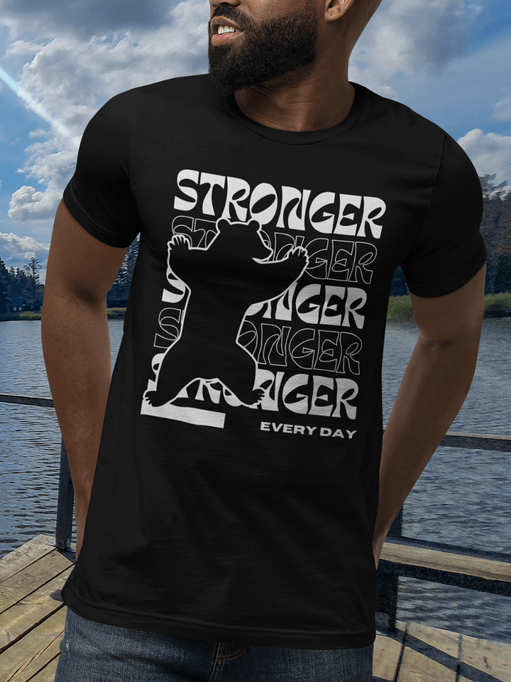 Stronger Every Day Supersoft T-Shirt – Bear Silhouette Design product image (6)