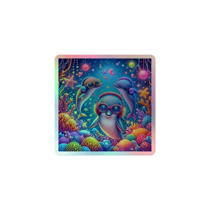 Neon Oceanic Disco Dolphins Sticker Sheet product image (1)