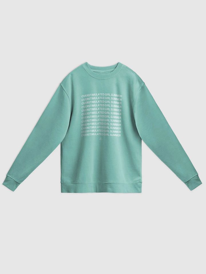 OVERSTIMULATED GIRL SUMMER printed pigment crewneck product image (1)
