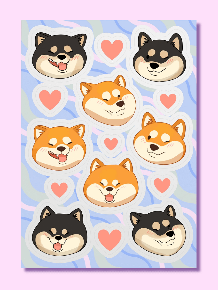 Shiba Inu Love Sticker Sheet product image (1)
