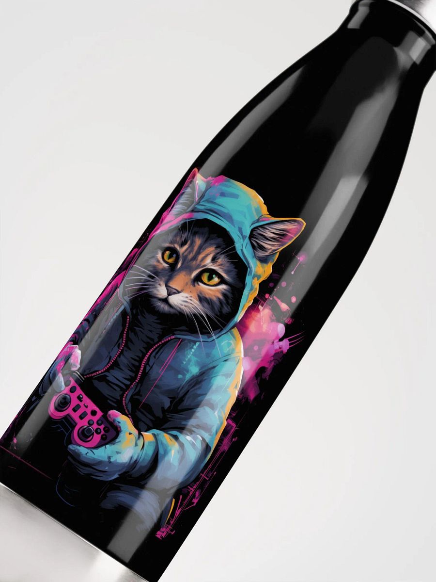 Gamer Cat Stainless Steel Water Bottle product image (5)