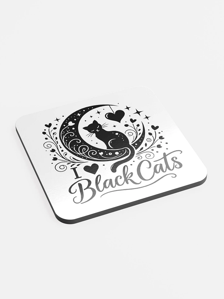 I Love Black Cats Coaster product image (2)