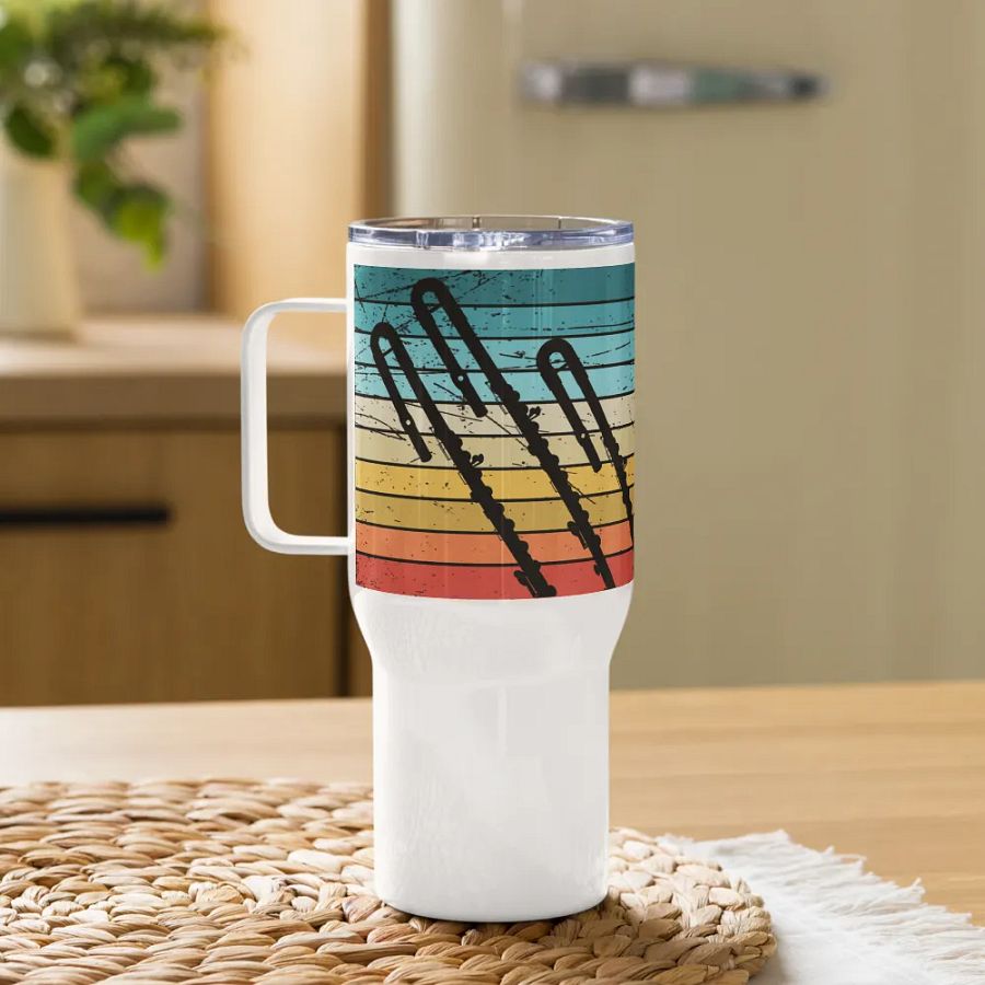 Retro Abstract Flute Stainless Steel Travel Mug - Bass product image (10)