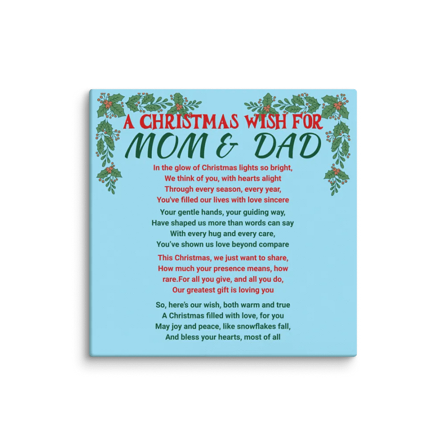 Mom Dad Christmas Wish Canvas product image (1)