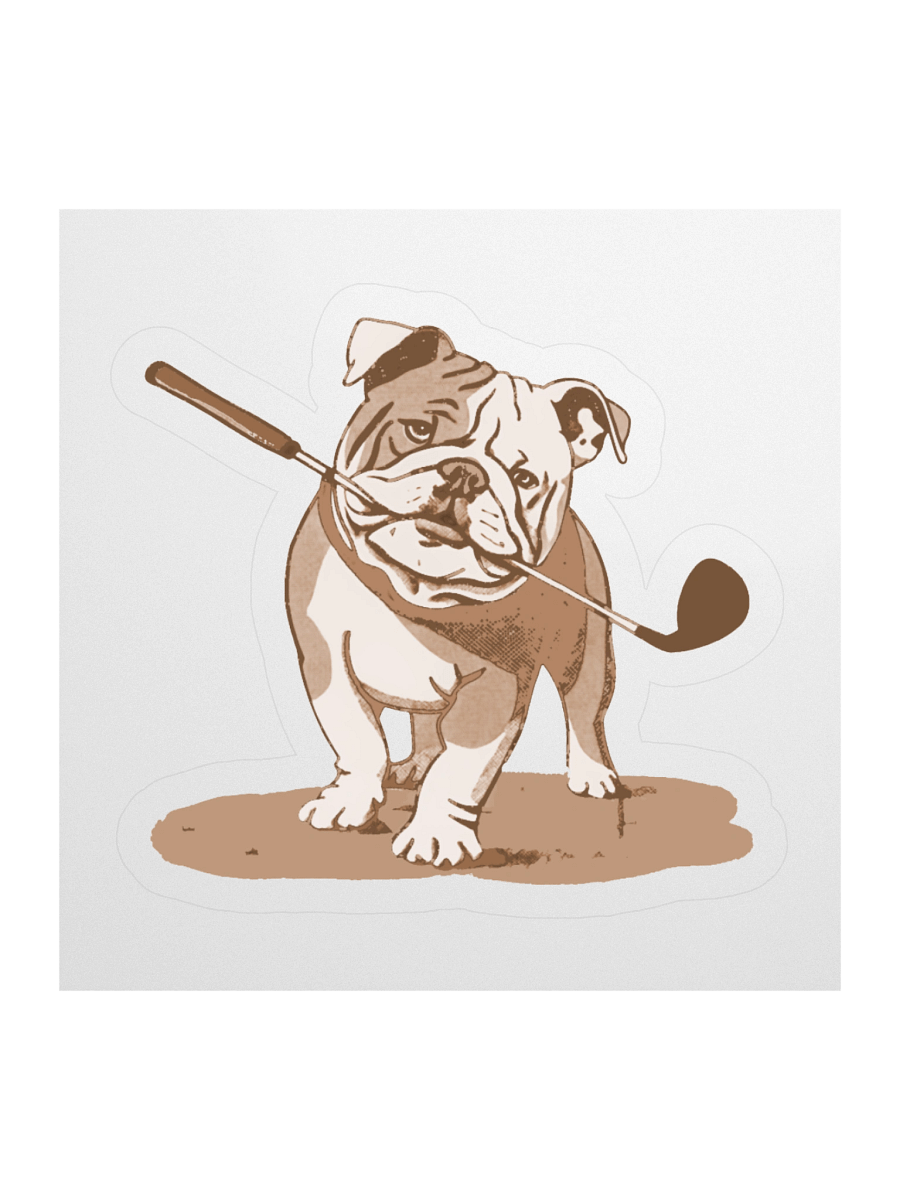 Bulldog Golfer Kiss Cut Stickers product image (1)