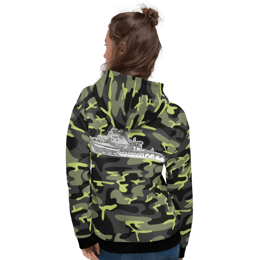 Green Camouflage Foss tug Sketch Hoodie product image (6)