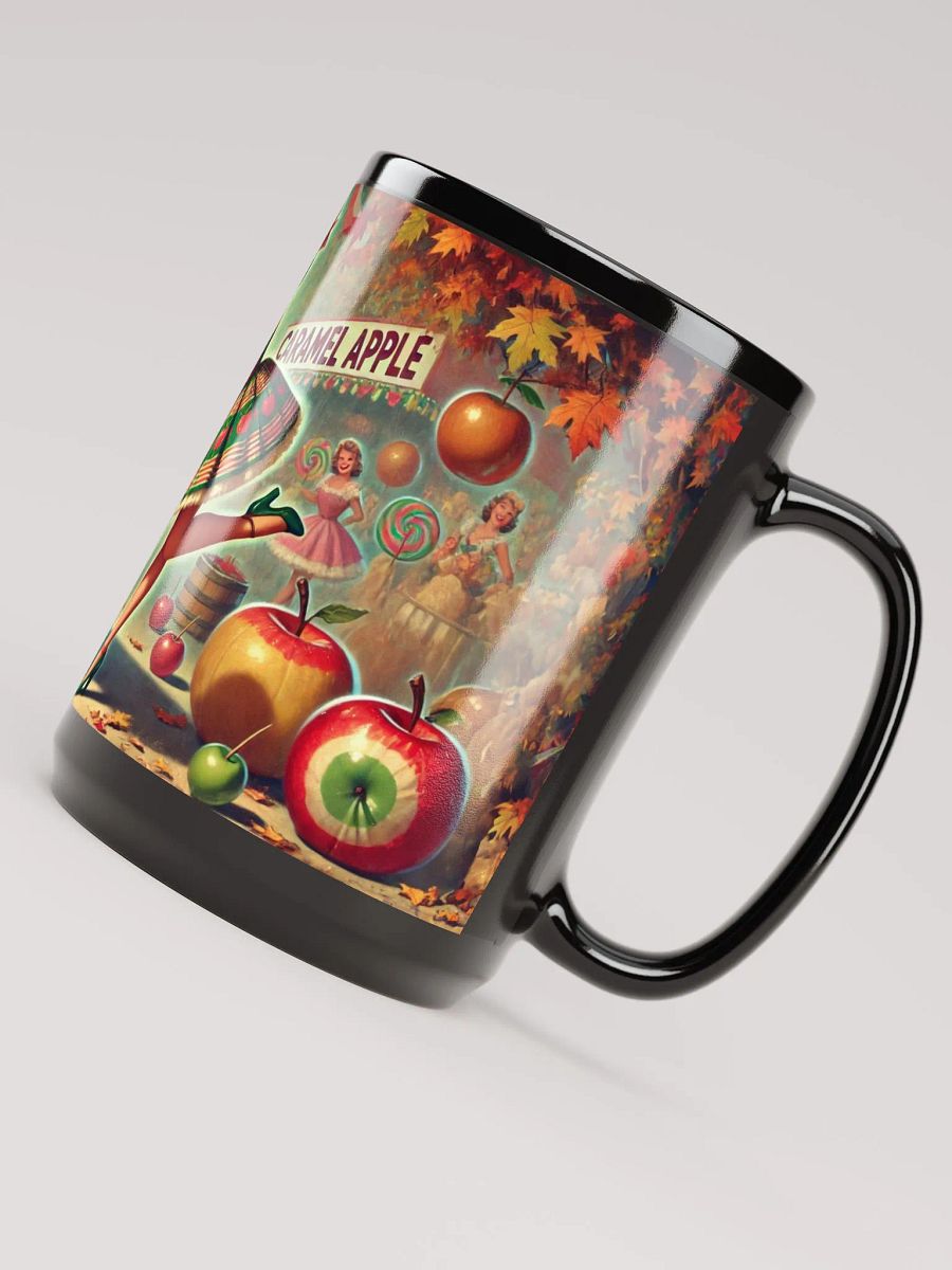 Caramel Apple Lady Coffee Cup - 15 oz Black Glossy Mug product image (5)