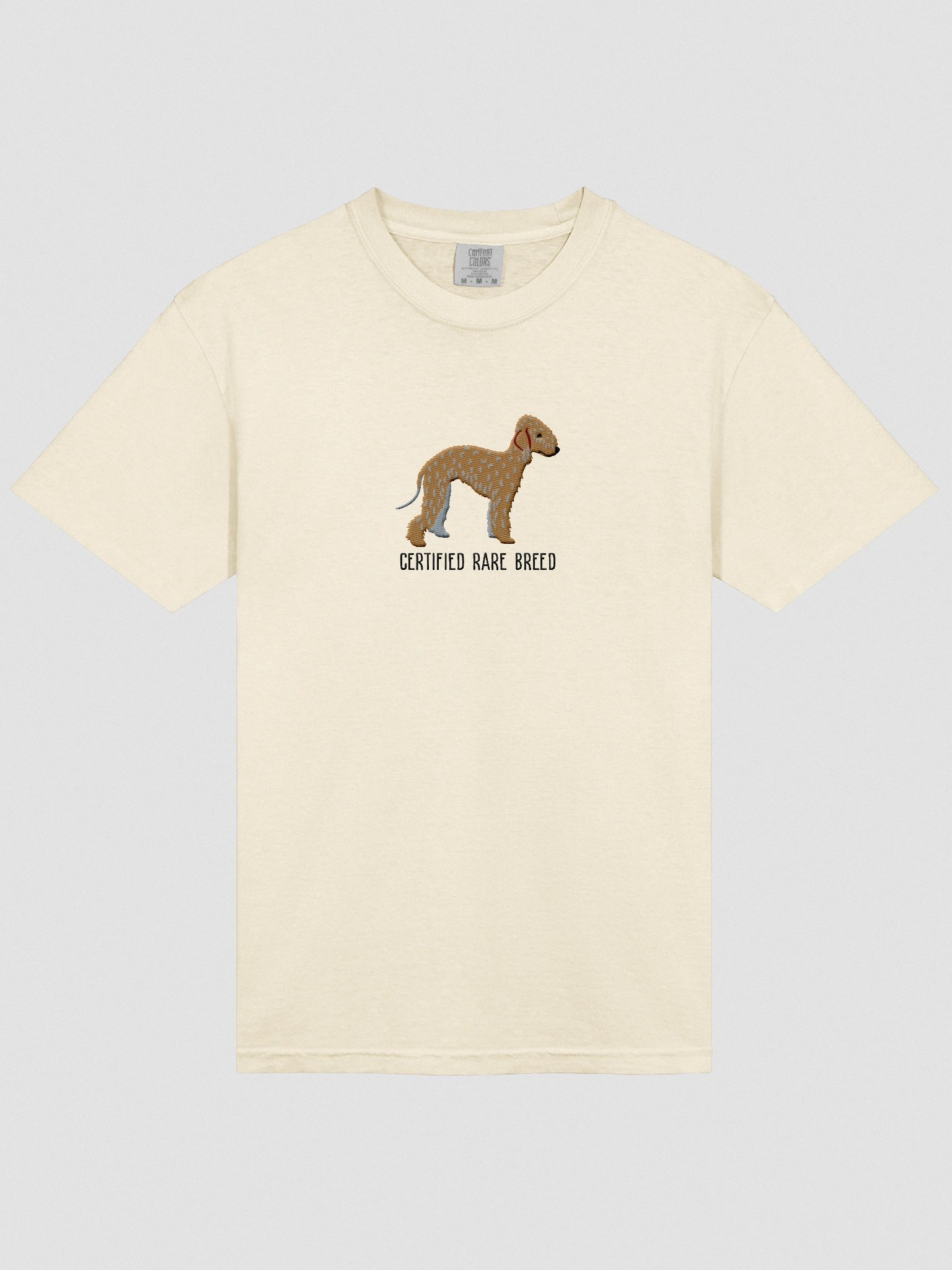 Certified Rare Breed T-Shirt(Embroidered) of a Bedlington Terrier(Tan) product image (6)
